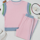  Pastel Ribbed Lounge Set