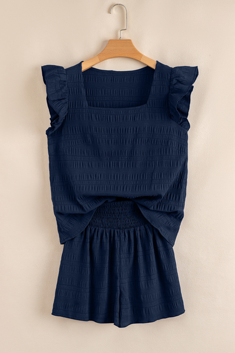 Midnight Blue Breeze Ruffle Set