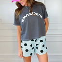 Minty Blue Dot Lounge Set