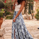  Santorini Stroll Printed Maxi Skirt