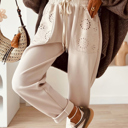  Ivory Bloom Eyelet Joggers