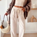  Ivory Bloom Eyelet Joggers
