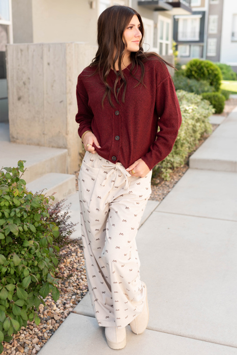 Bow Whisper Ribbed Lounge Pant