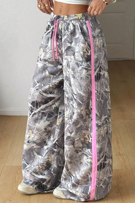 Pink Trail Camo Wide Leg Pants