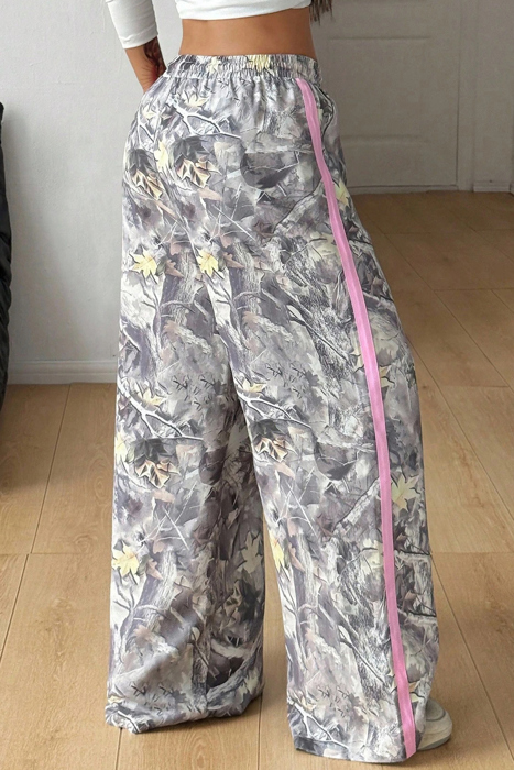 Pink Trail Camo Wide Leg Pants
