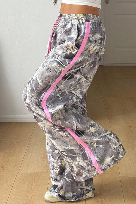 Pink Trail Camo Wide Leg Pants