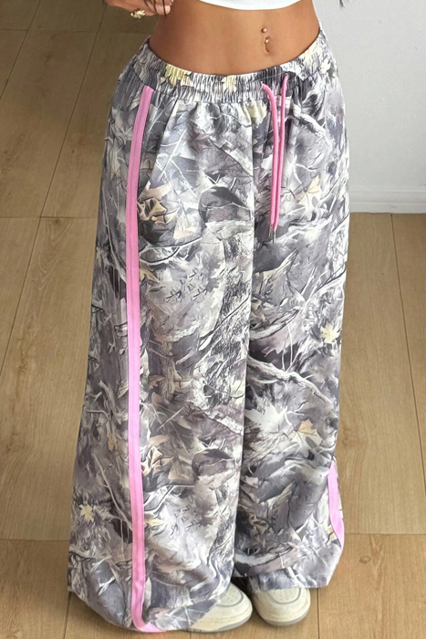 Pink Trail Camo Wide Leg Pants