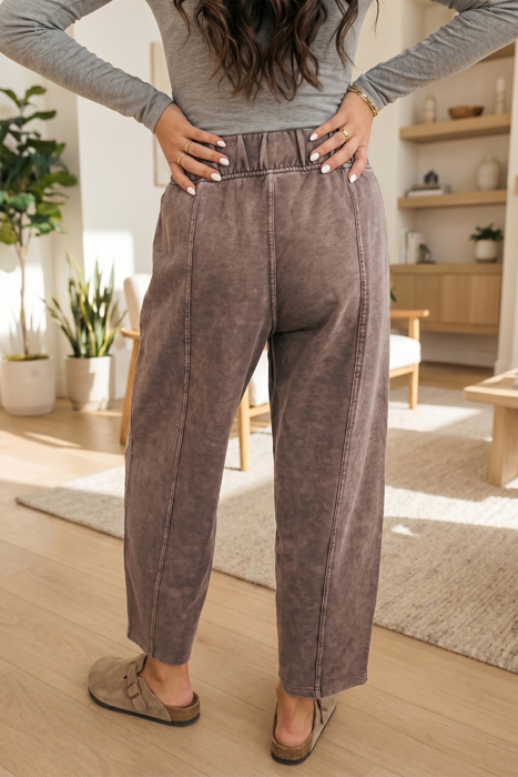 Cocoa Drift Mineral Wash Barrel Pants