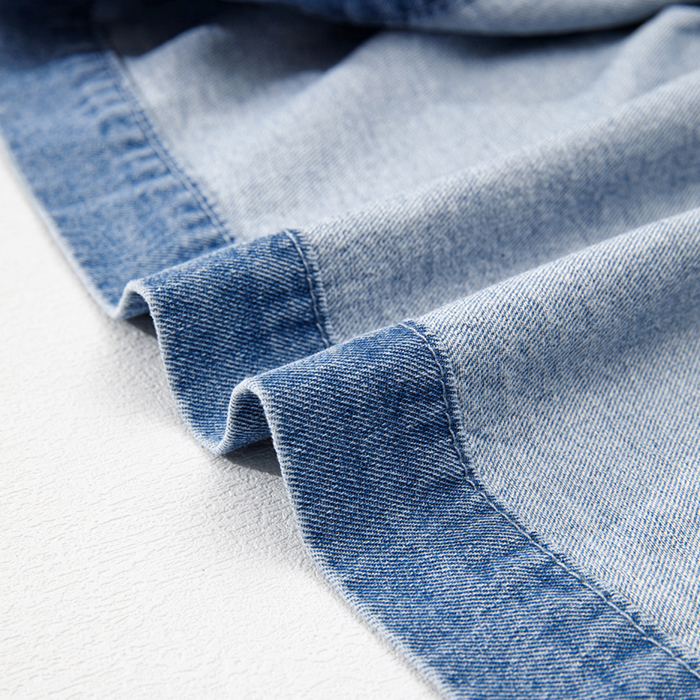 Denim Bow Peplum Top