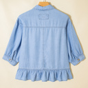  Ruffled Chambray Peplum Shirt