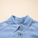  Ruffled Chambray Peplum Shirt
