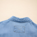  Ruffled Chambray Peplum Shirt