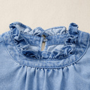  Denim Dream Ruffle Flutter Top