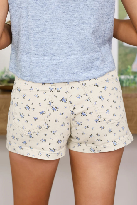 Bluebell Cottage Floral Denim Shorts