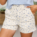  Bluebell Cottage Floral Denim Shorts