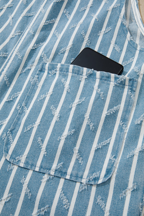 Bluebell Drift Distressed Denim Overalls