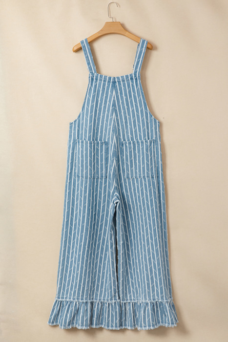 Bluebell Drift Distressed Denim Overalls