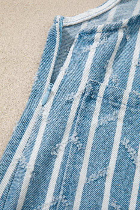 Bluebell Drift Distressed Denim Overalls