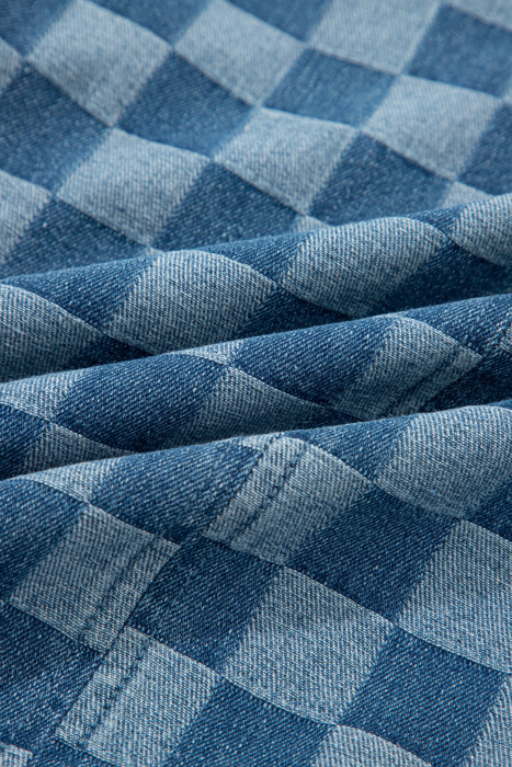 Denim Checkboard Breeze Shift Dress