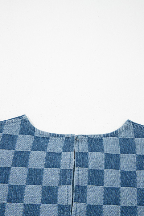 Denim Checkboard Breeze Shift Dress
