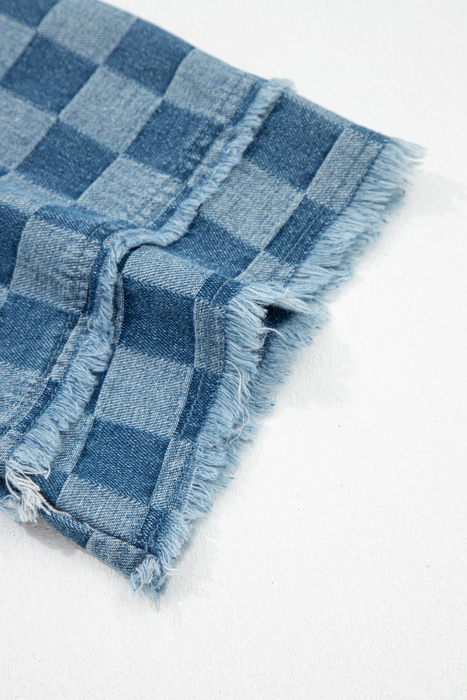 Denim Checkboard Breeze Shift Dress