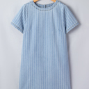  Coastal Breeze Pinstripe Denim Dress