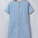  Coastal Breeze Pinstripe Denim Dress