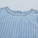  Coastal Breeze Pinstripe Denim Dress