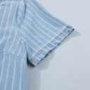  Coastal Breeze Pinstripe Denim Dress