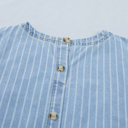  Coastal Breeze Pinstripe Denim Dress
