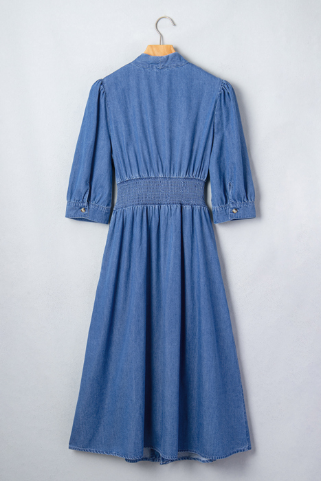 Blue Belle Zip Denim Midi Dress