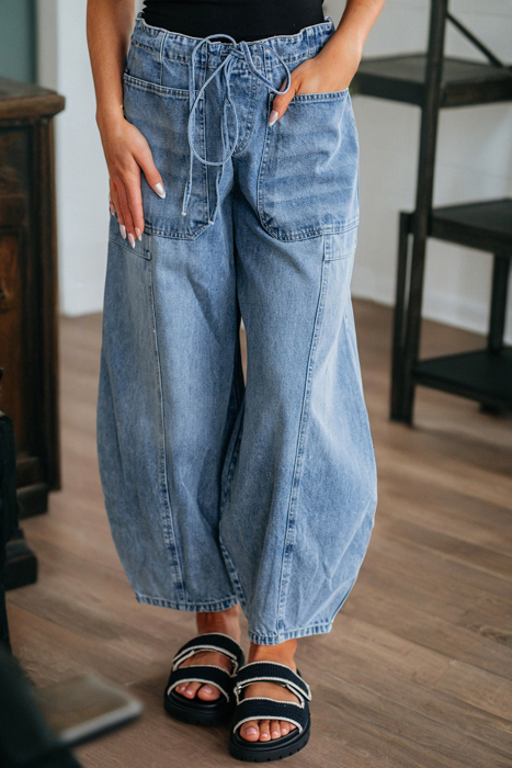 Breeze Cargo Denim Barrel Pants