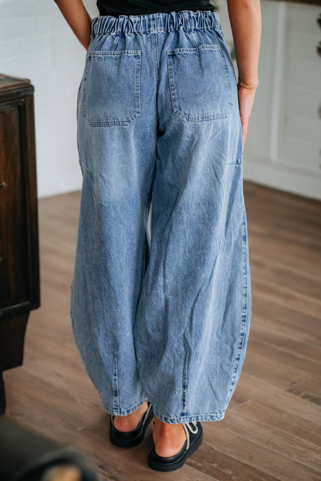 Breeze Cargo Denim Barrel Pants