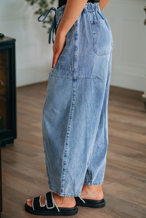 Breeze Cargo Denim Barrel Pants