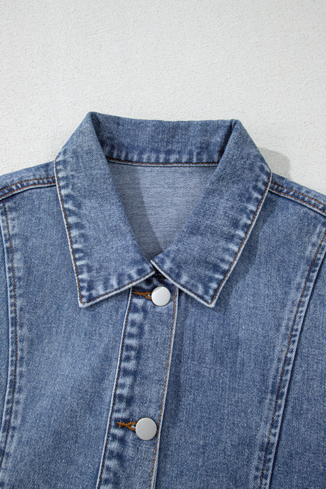 Denim Cargo Crop Vest