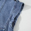  Denim Cargo Crop Vest
