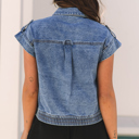  Denim Cargo Crop Vest