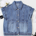  Denim Cargo Crop Vest