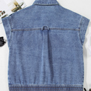  Denim Cargo Crop Vest