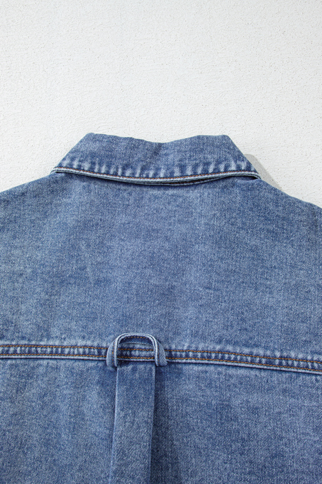 Denim Cargo Crop Vest