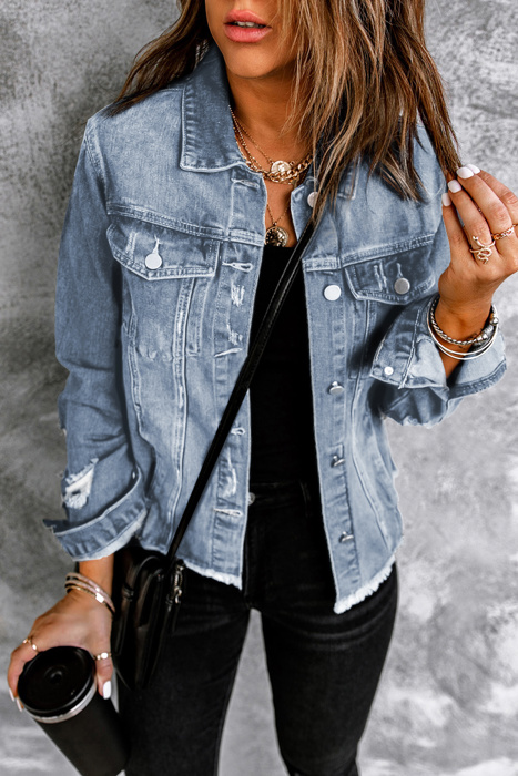 Rebel Edge Distressed Denim Jacket
