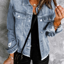  Rebel Edge Distressed Denim Jacket