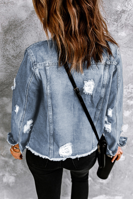 Rebel Edge Distressed Denim Jacket