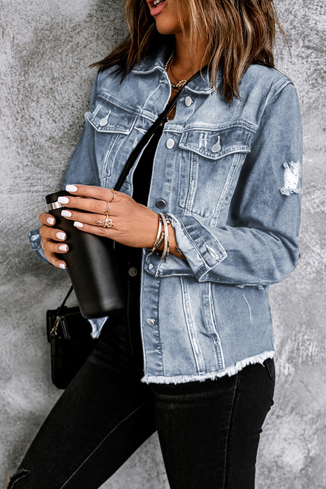 Rebel Edge Distressed Denim Jacket