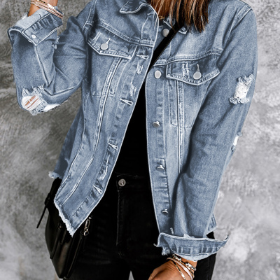 Rebel Edge Distressed Denim Jacket