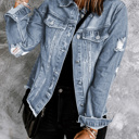  Rebel Edge Distressed Denim Jacket