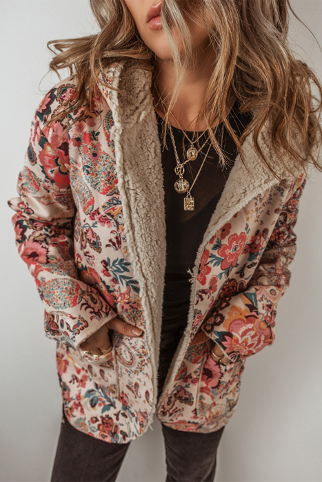 Boho Bloom Sherpa Jacket