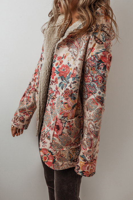 Boho Bloom Sherpa Jacket