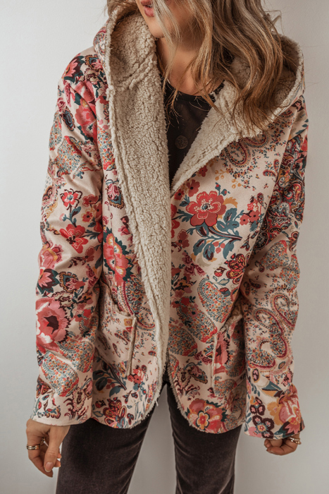 Boho Bloom Sherpa Jacket