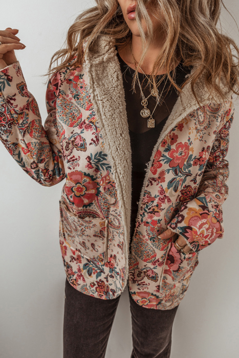 Boho Bloom Sherpa Jacket